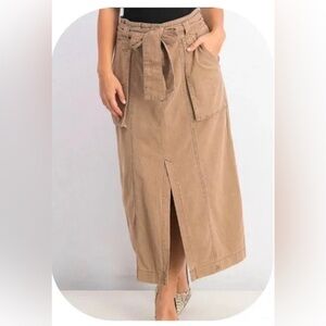 Free People Maxi Jean Denim Brown Skirt